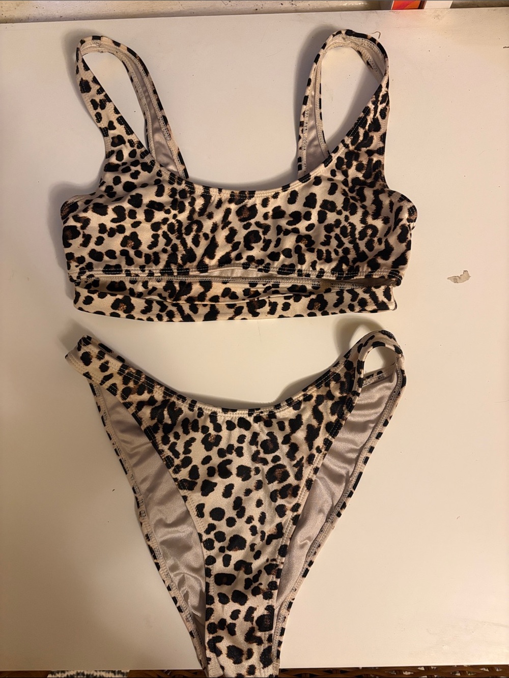 PacSun Leopard Print Bikini Set in Beige and Black
